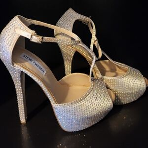 Steve Madden Silver Platform Stiletto Heels